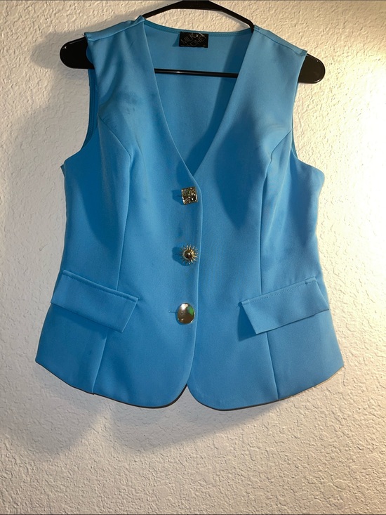 Milk & Honey Jackets & Blazers - Milk & Honey Brand Women's Blue Sleeveless Blazer Vest Medium